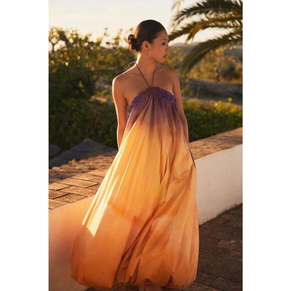 New Anthropologie Geisha Designs Bubble-Hem Halter Dress Size Small - Picture 1 of 10